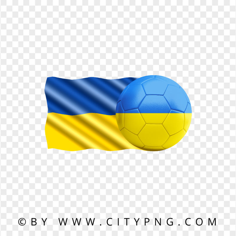 HD Ukraine Flag With Soccer Football Ball PNG