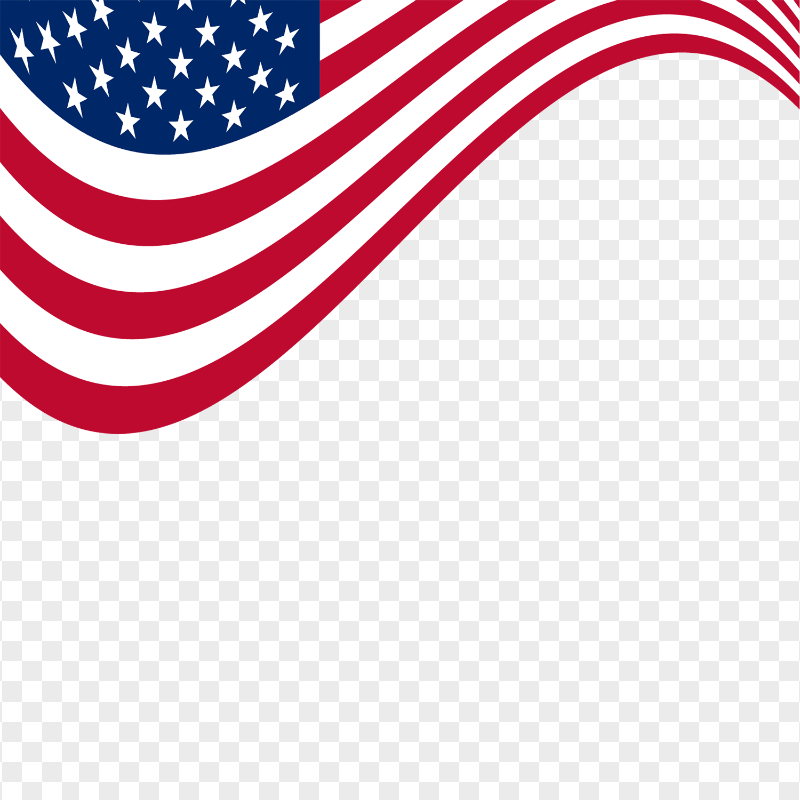 Hd United States Flag Illustration Ribbon Style