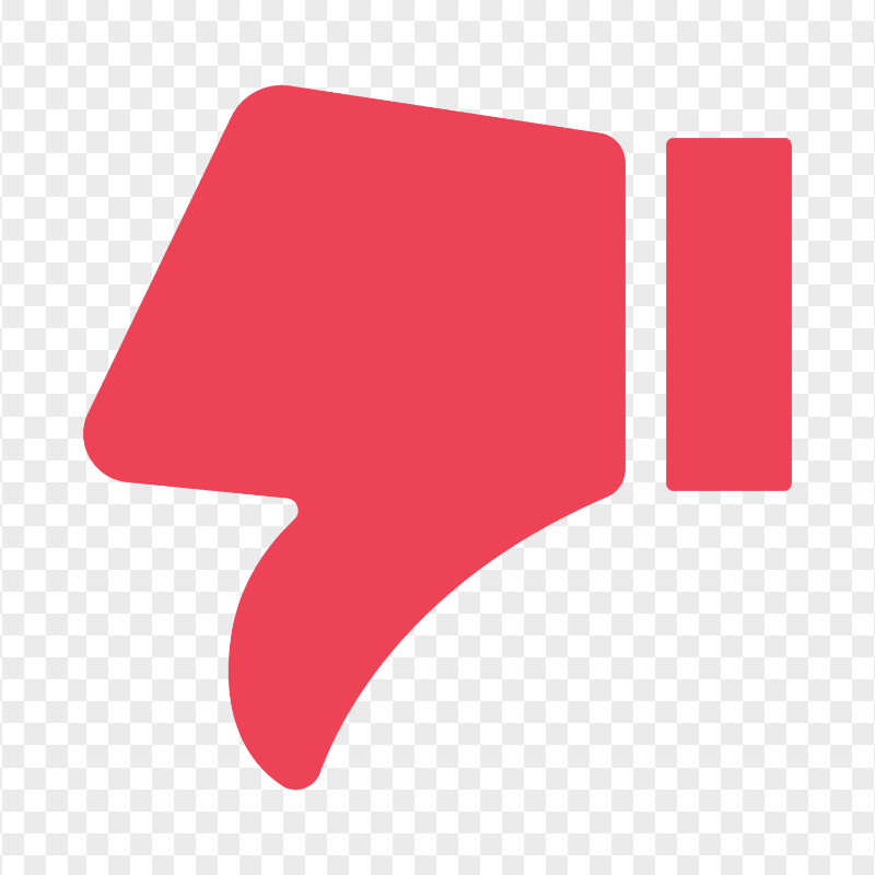 HD Unlike Dislike Bad Thumb Down Flat Red Icon PNG