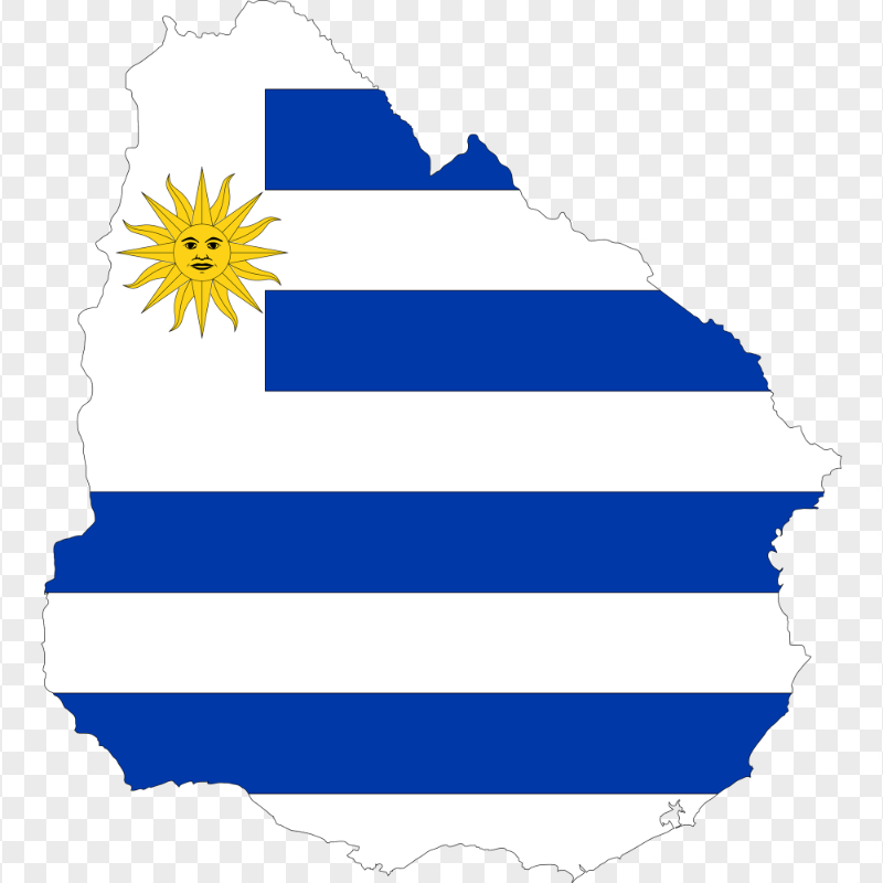 HD Uruguay Flag Map Transparent PNG
