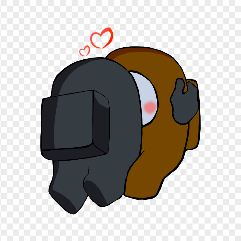 HD Valentine Love Black Kiss Brown Among Us Characters PNG