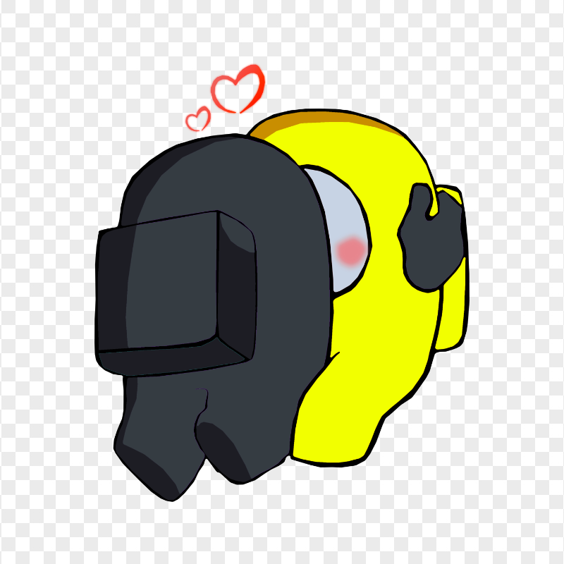 HD Valentine Love Black Kiss Yellow Among Us Characters PNG