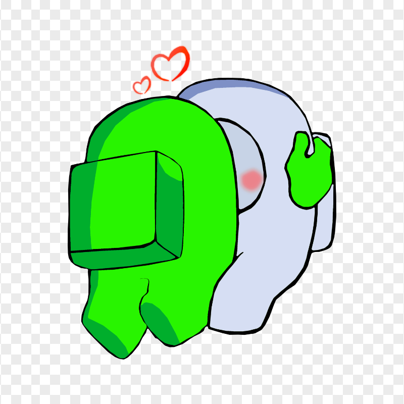 HD Valentine Love Lime Kiss White Among Us Characters PNG