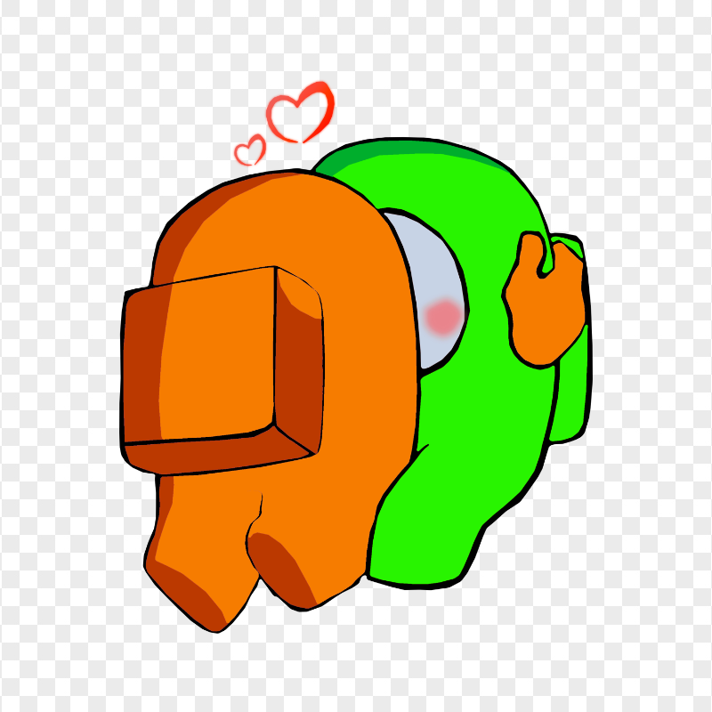 HD Valentine Love Orange Kiss Lime Among Us Characters PNG