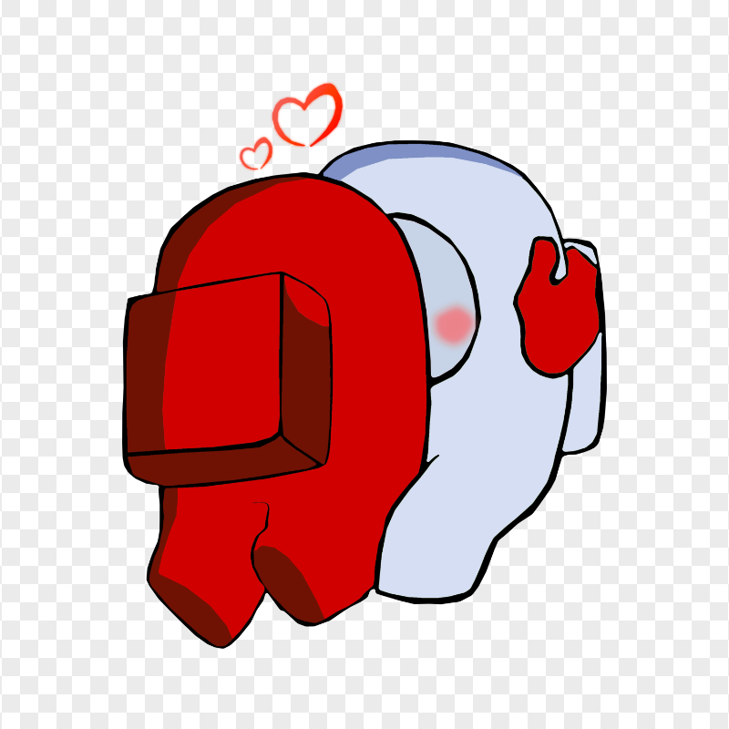 HD Valentine Love Red Kiss White Among Us Characters PNG