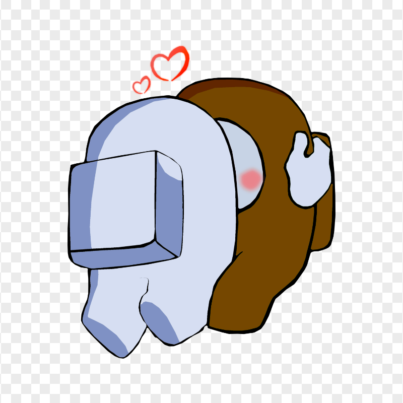 HD Valentine Love White Kiss Brown Among Us Characters PNG