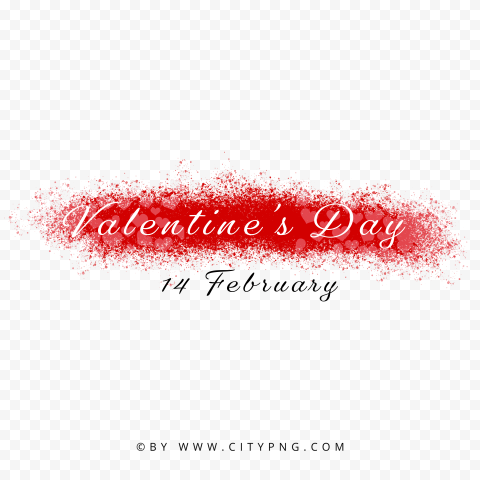 Happy Valentine's 14 February Design With Hearts PNG | Citypng