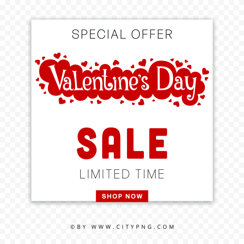 HD Valentine's Day Discount Sale Banner Template PNG