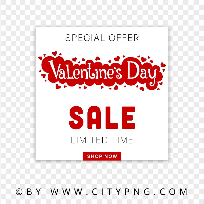HD Valentine's Day Discount Sale Banner Template PNG