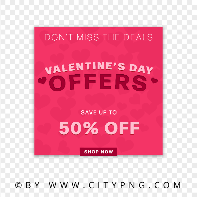 HD Valentine's Day Offers Discount Banner Template PNG
