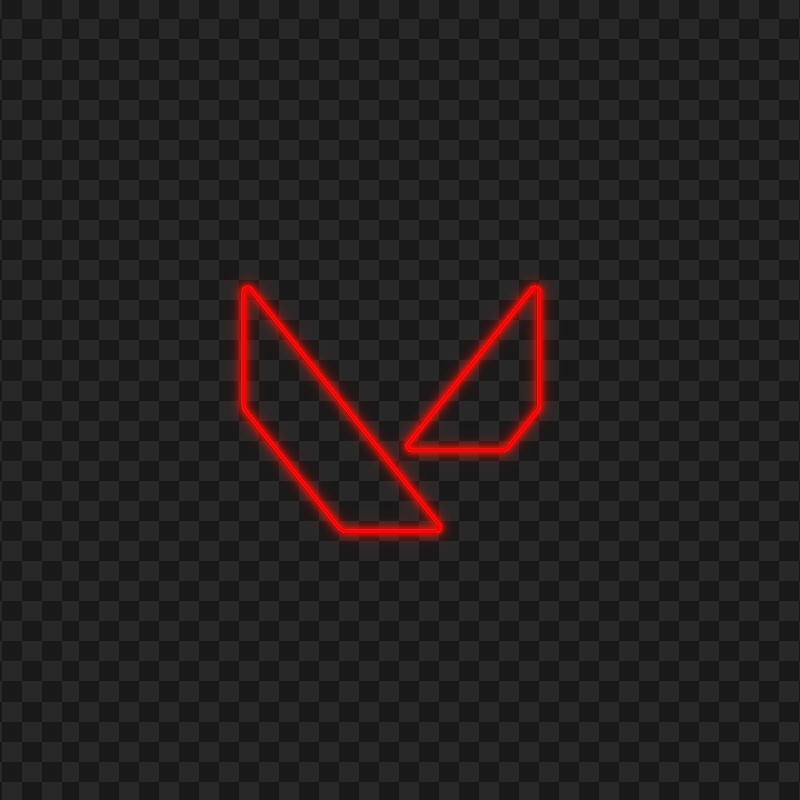 HD Valorant Red Neon Symbol Sign Logo PNG