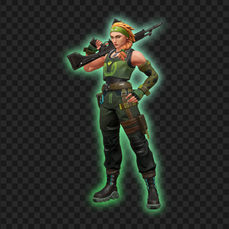 HD Valorant Skye Female Character Neon Silhouette PNG