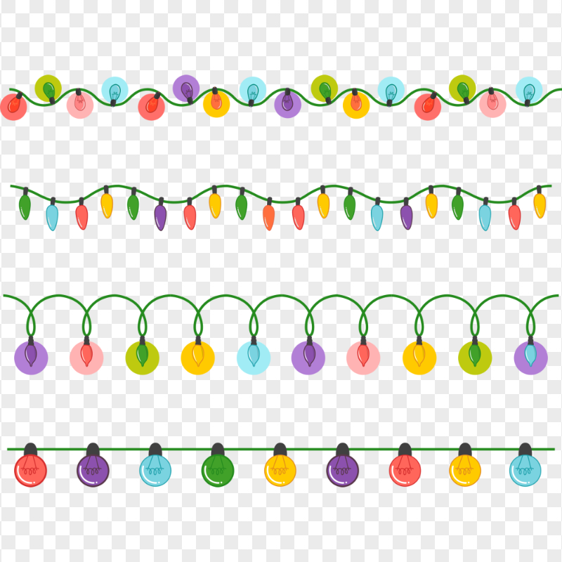 HD Vector Cartoon Christmas Holiday Light Strings PNG