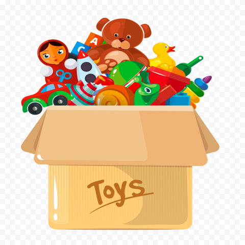 HD Vector Cartoon Kids Toys Box Transparent PNG