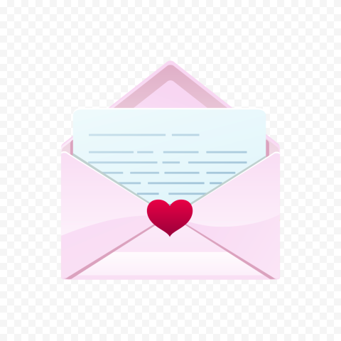HD Vector Cartoon Pink Love Envelope Letter PNG