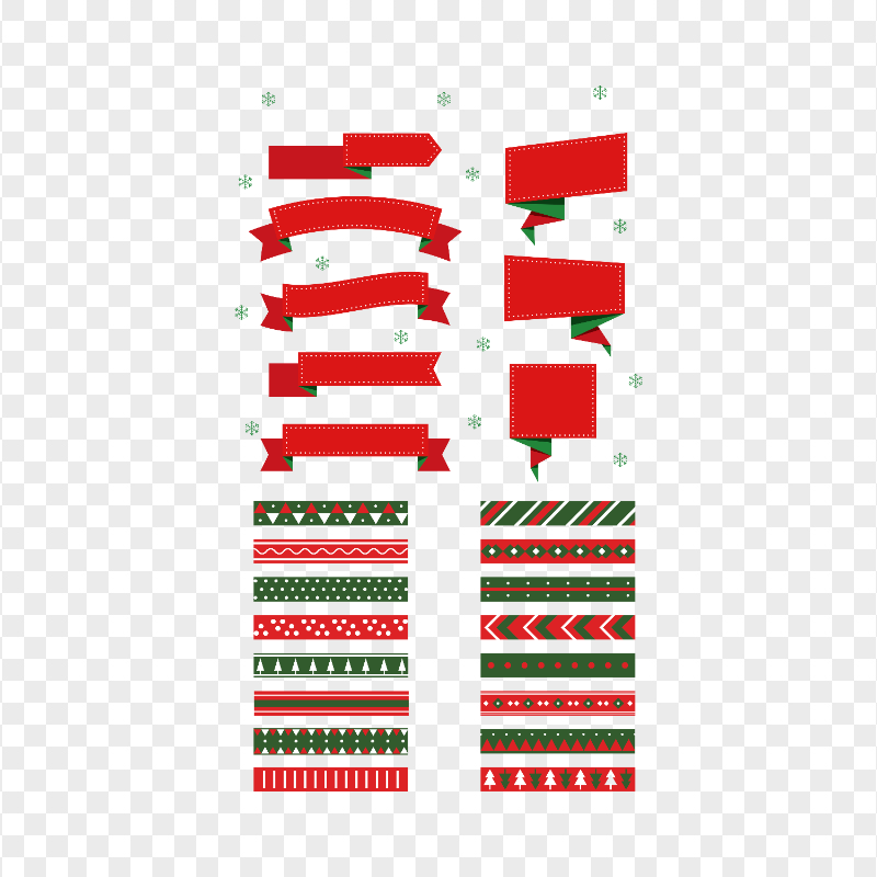HD Vector Christmas Ribbon Labels Material PNG