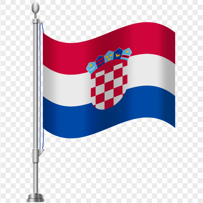 HD Vector Croatia Metal Flag Pole PNG