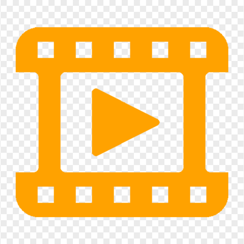 HD Video Play, Watch Player Orange Icon Transparent PNG