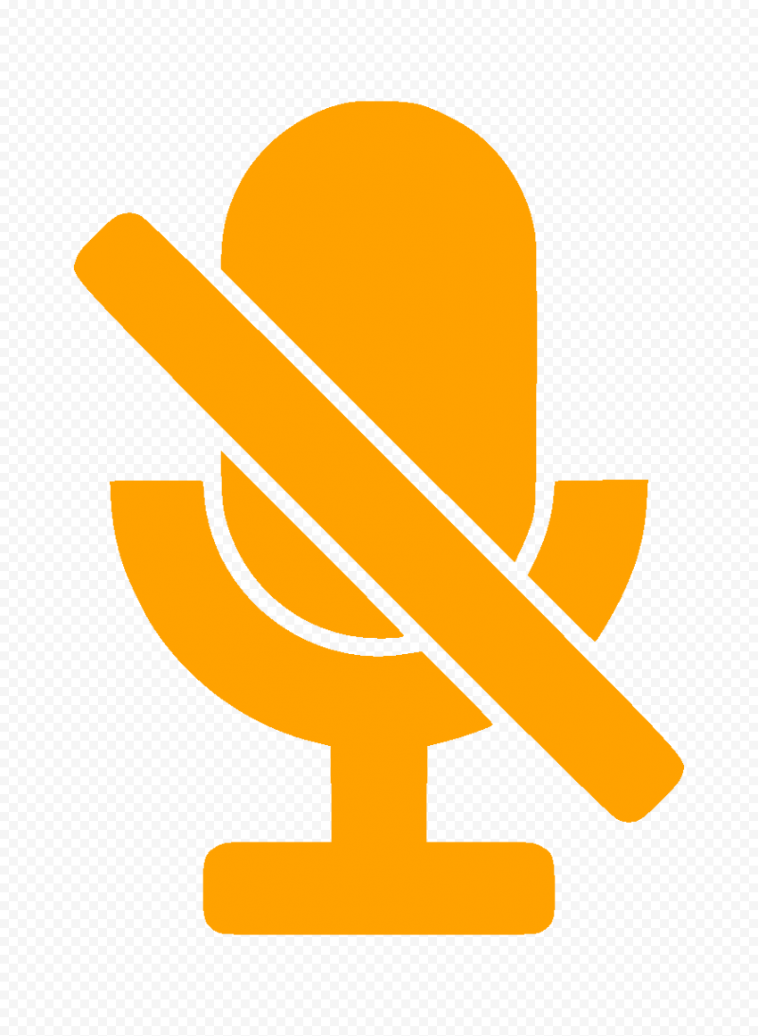 HD Voice OFF No Microphone Orange Icon Transparent PNG