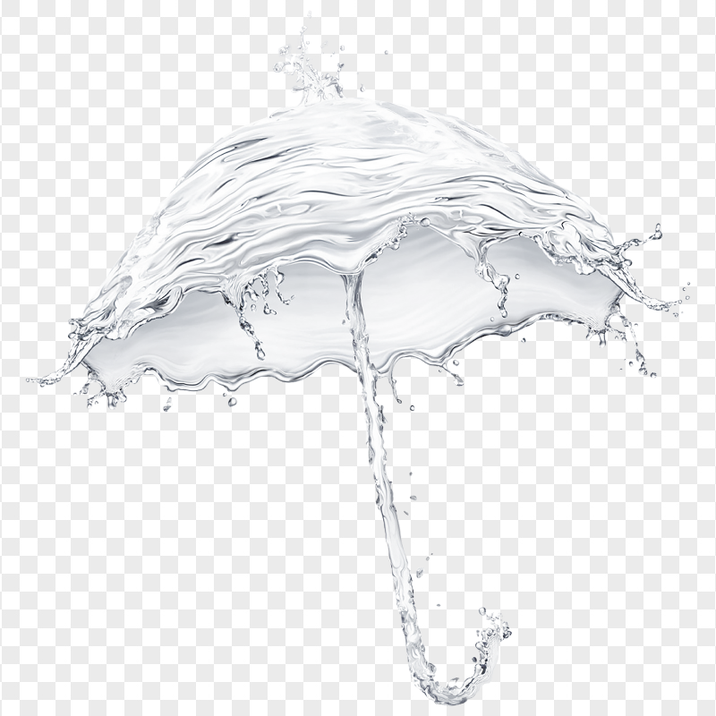 HD Water Rain Umbrella Shape PNG