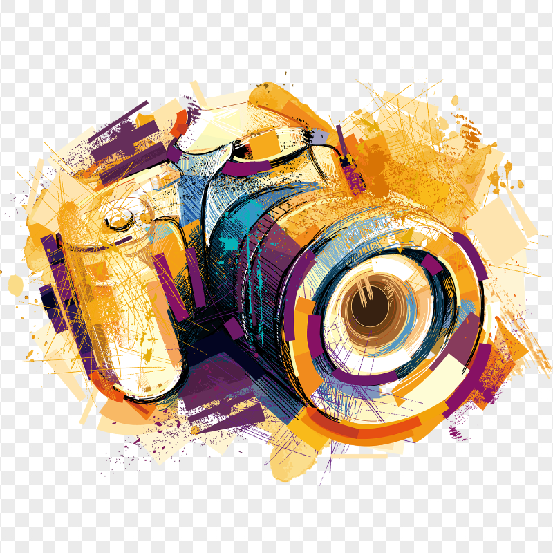 HD Watercolor Art Camera Photography PNG