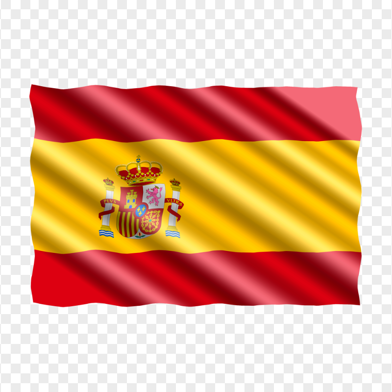 HD Waving Realistic Spain Flag Transparent PNG