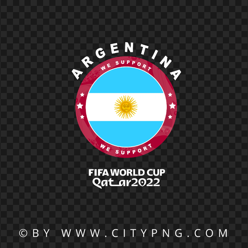 HD We Support Argentina World Cup 2022 Logo PNG