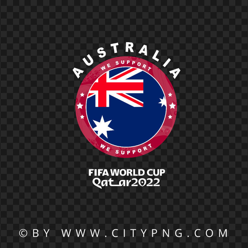 HD We Support Australia World Cup 2022 Logo PNG