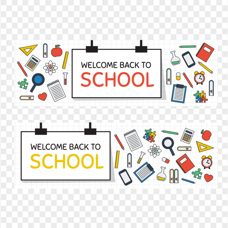 HD Welcome Back To School Banners PNG