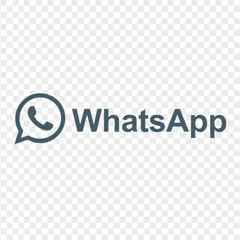 HD WhatsApp Grey Text Logo With Symbol PNG