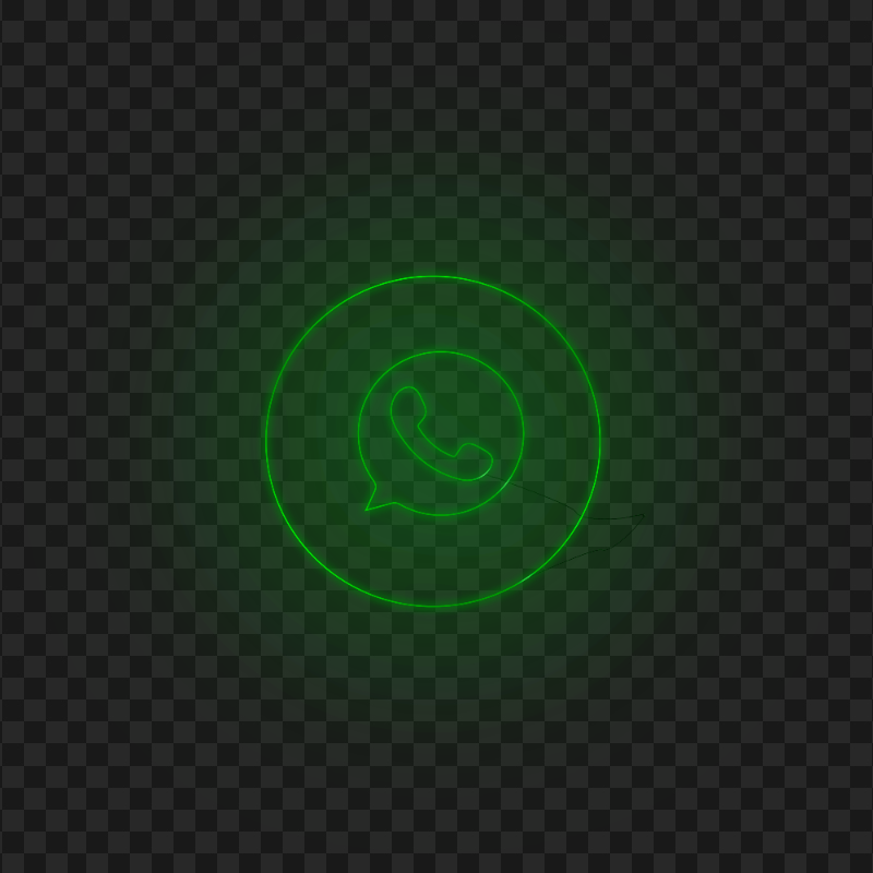 HD Whatsapp Line Art Green Neon Logo Icon PNG