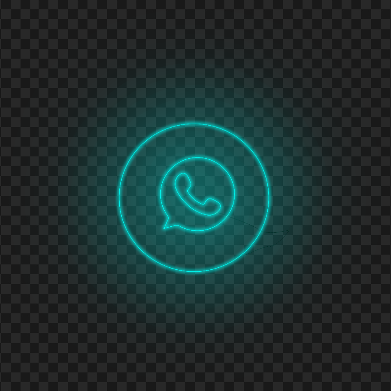 HD Whatsapp Line Art Light Blue Neon Logo Icon PNG
