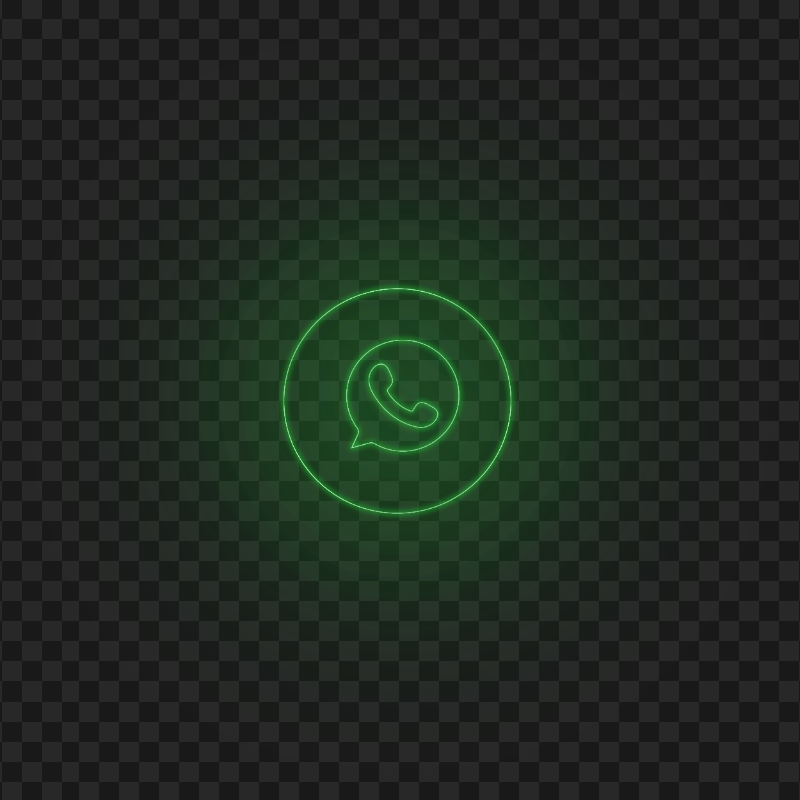 HD Whatsapp Wa Line Art Green Neon Logo Icon PNG