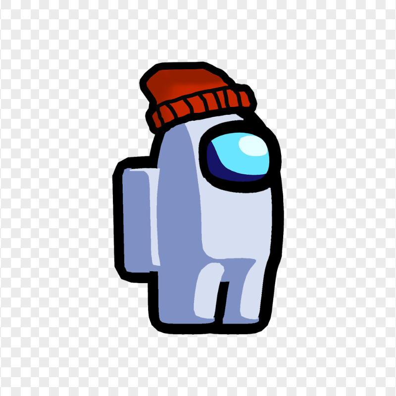 HD White Among Us Character Beanie Hat PNG