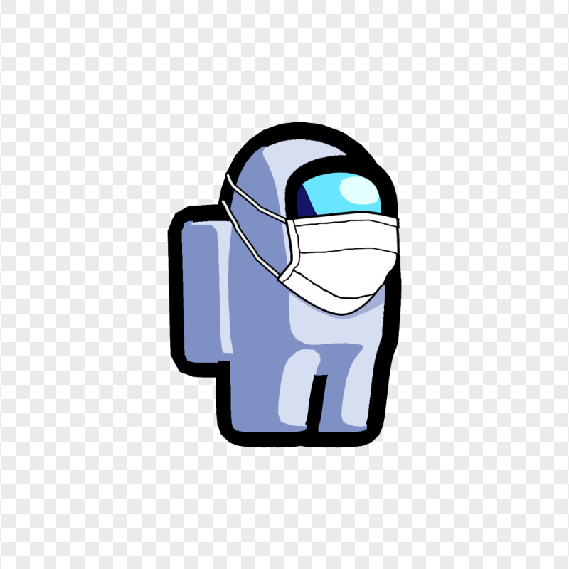 HD White Among Us Character Coronavirus Mask PNG