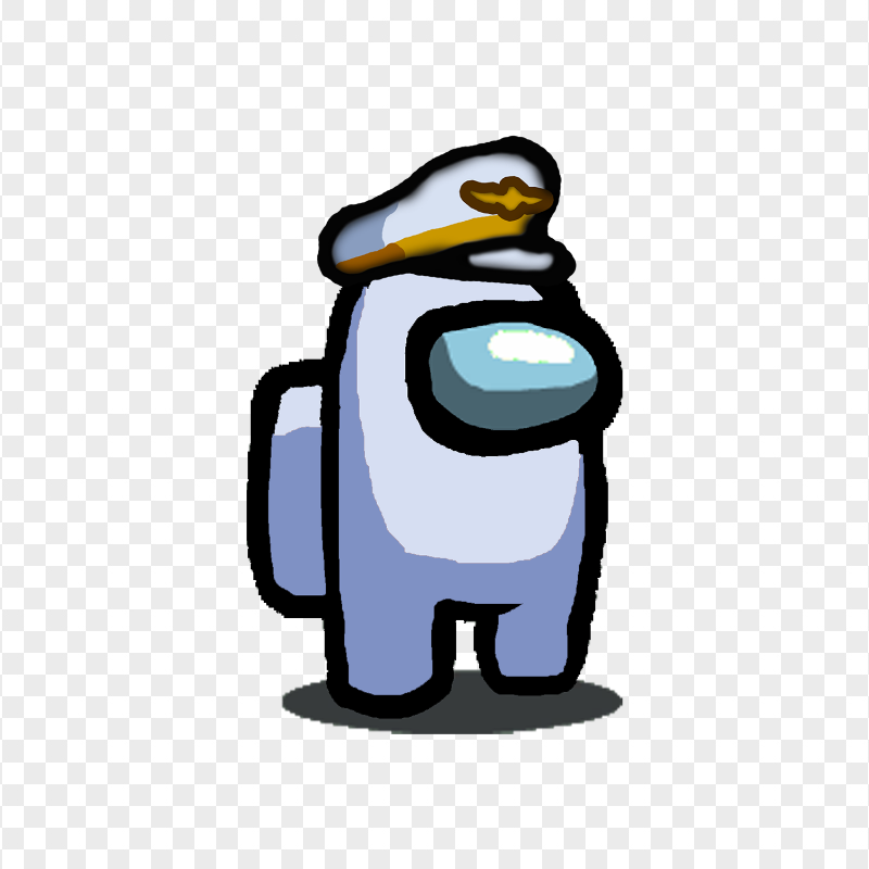 HD White Among Us Character With Captain Hat PNG