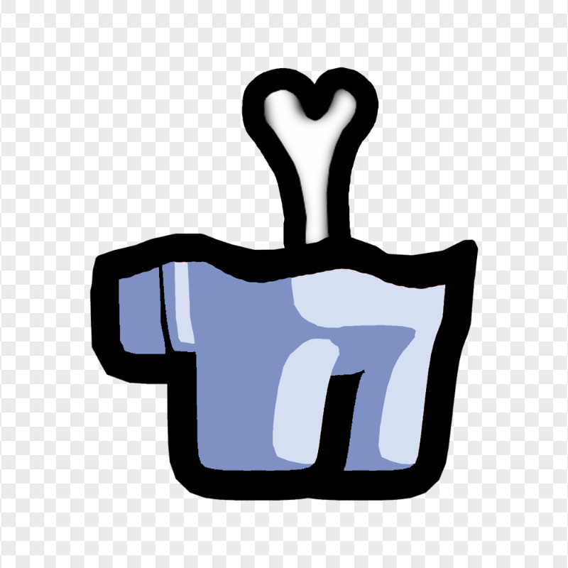 HD White Among Us Crewmate Character Bone PNG