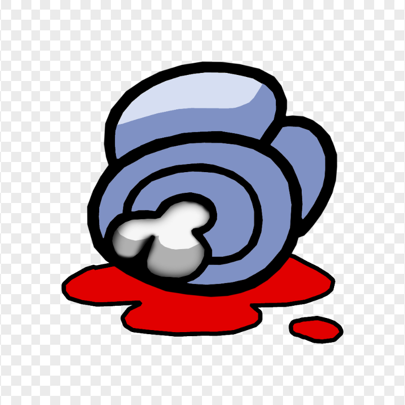 HD White Among Us Crewmate Character Dead Body PNG Free Transparent 