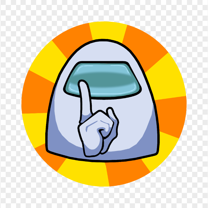 HD White Among Us Crewmate Shhh Logo Without Text PNG