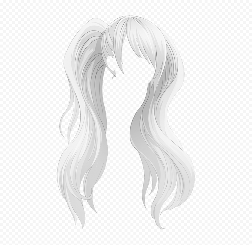 HD White Anime Girl Hair PNG | Citypng
