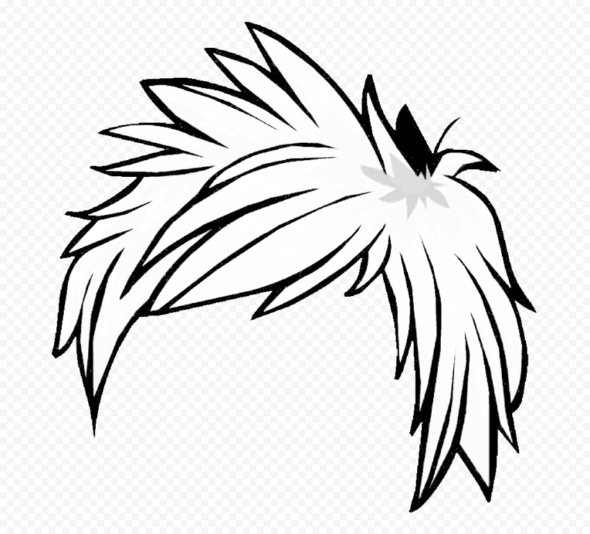 HD White Anime Hair Transparent Background | Citypng