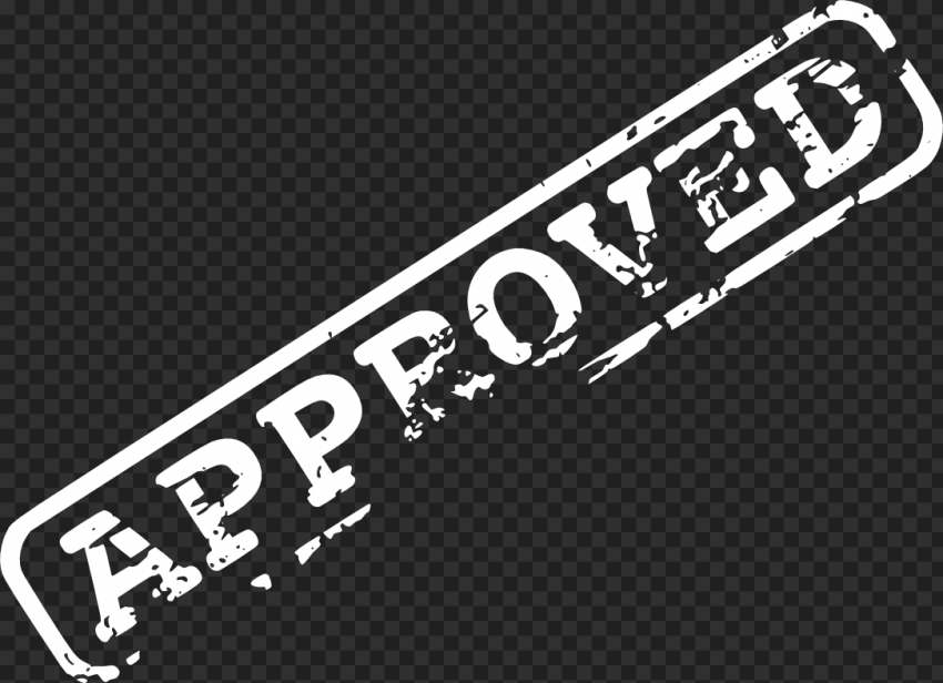 HD White Approved Stamp PNG