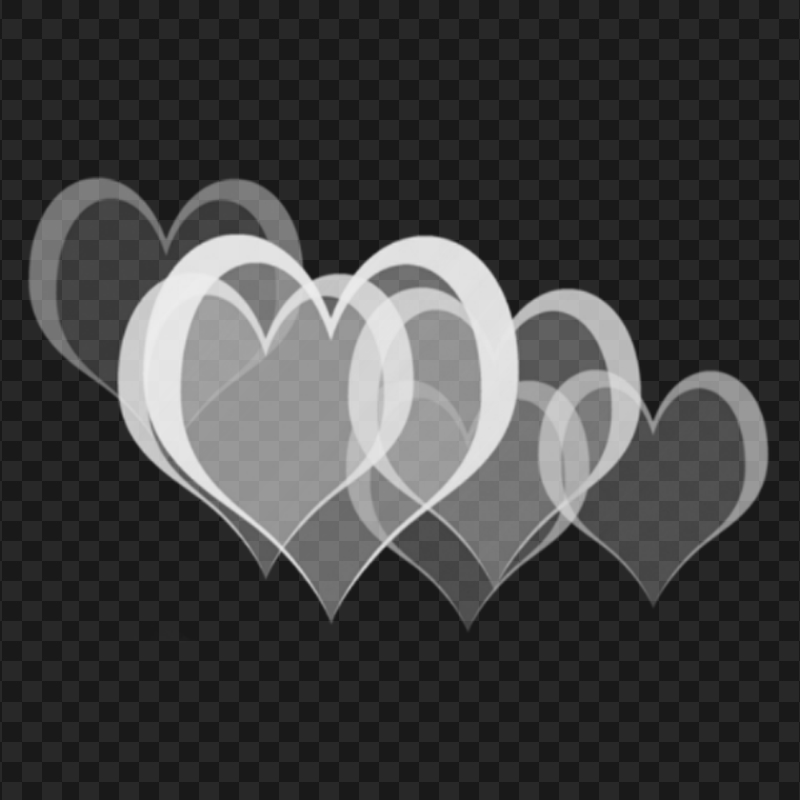 HD White Bokeh Light Heart Effect PNG