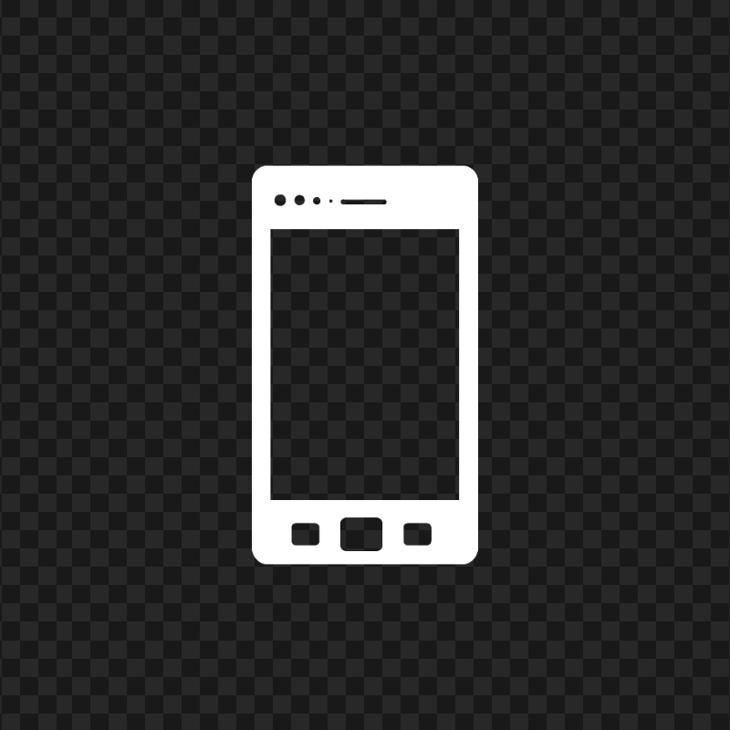 HD White Cell Phone Icon Transparent PNG