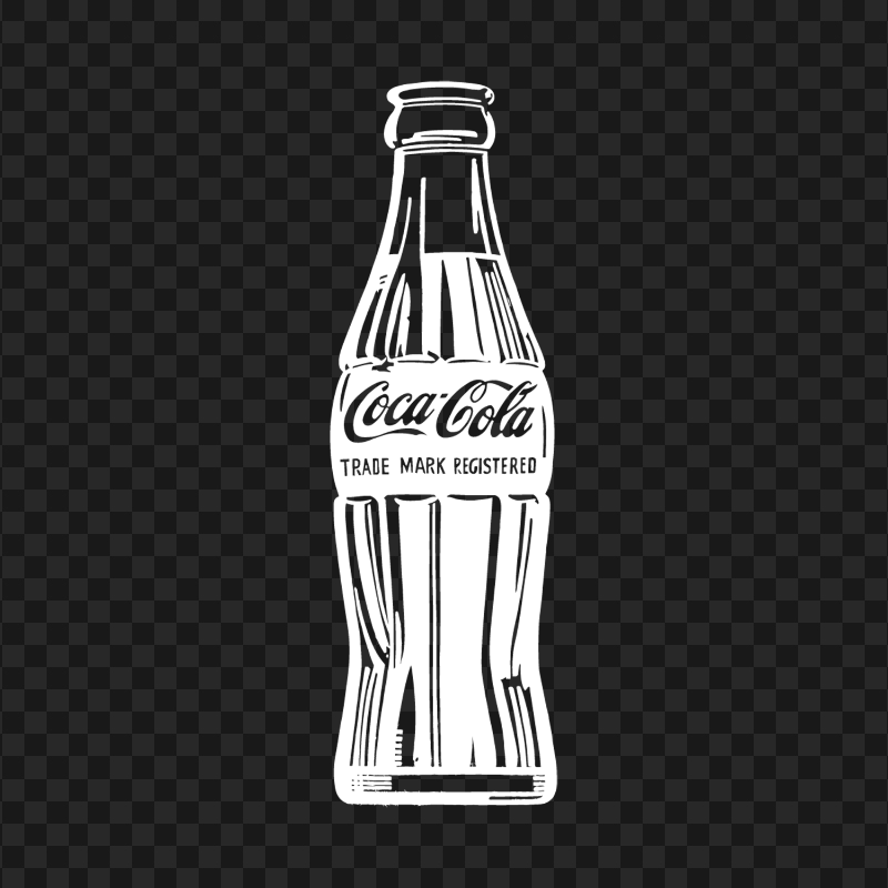 HD White Coca Cola Bottle Silhouette PNG