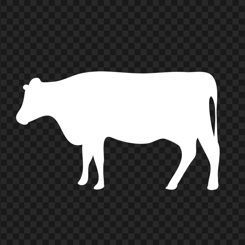 HD White Cow Silhouette PNG
