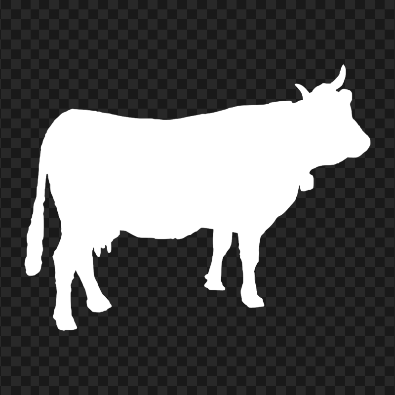 HD White Cow Silhouette Transparent PNG