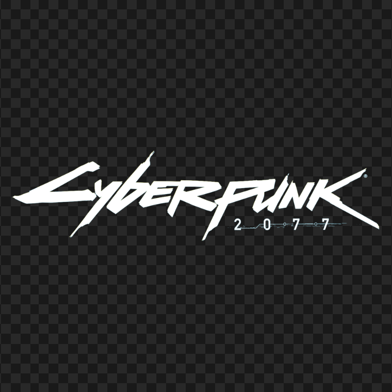HD White Cyberpunk 2077 Game Logo PNG