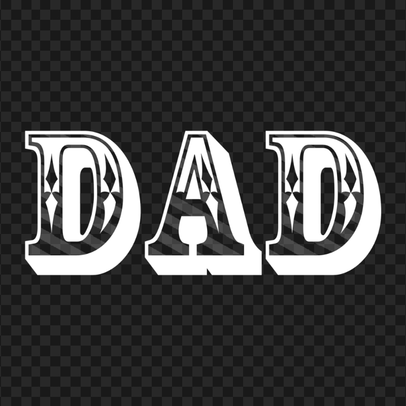 HD White Dad Word Text PNG
