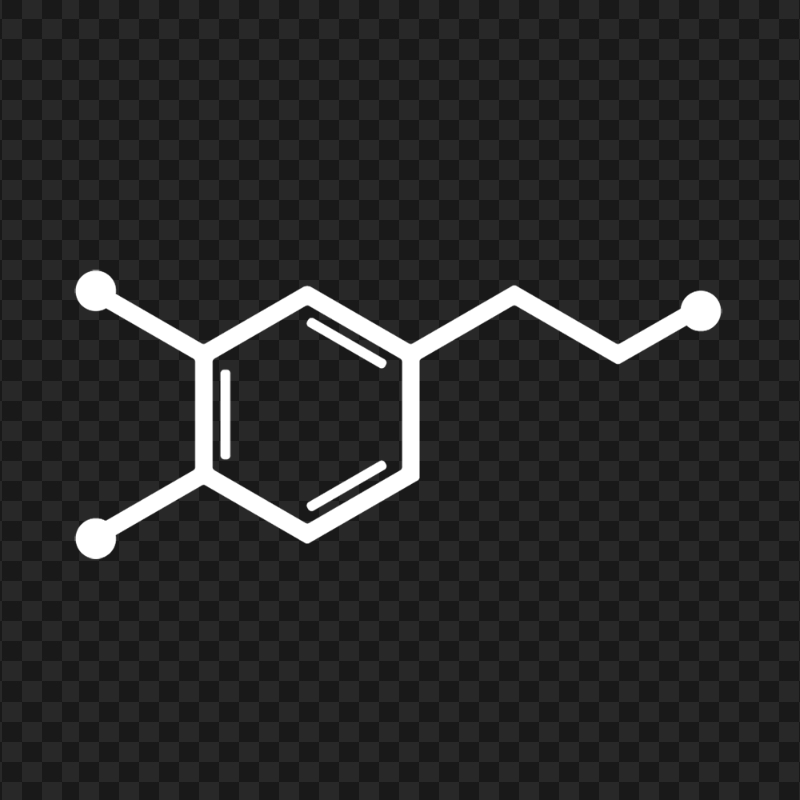 HD White Dopamine Molecule Icon PNG